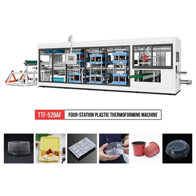 Cwpan a chynhwysydd Awtomatig Cover Machine Thermoforming Plastig