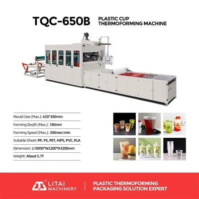 Peiriant Thermoforming Plastig Ar gyfer Cwpan PP/PS/Anifeilaidd Anifeiliaid Anwes